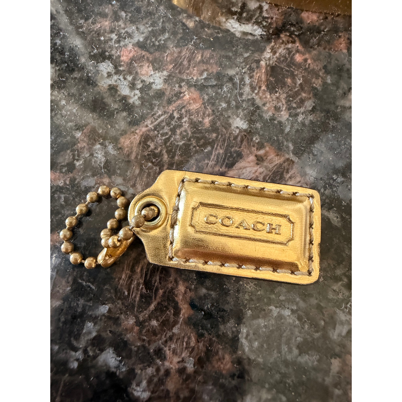 Coach Shiny Gold Small Leather TagHang Tag Purse Tag Coach Shiny Gold Small Leather TagHang Tag Purse Tag